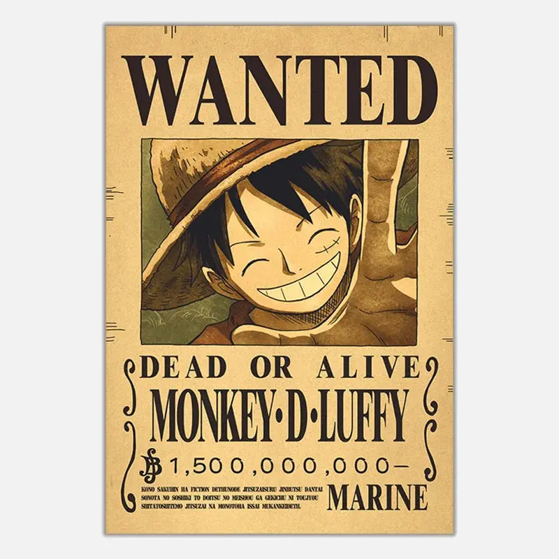 poster wanted monkey d luffy one piece 1