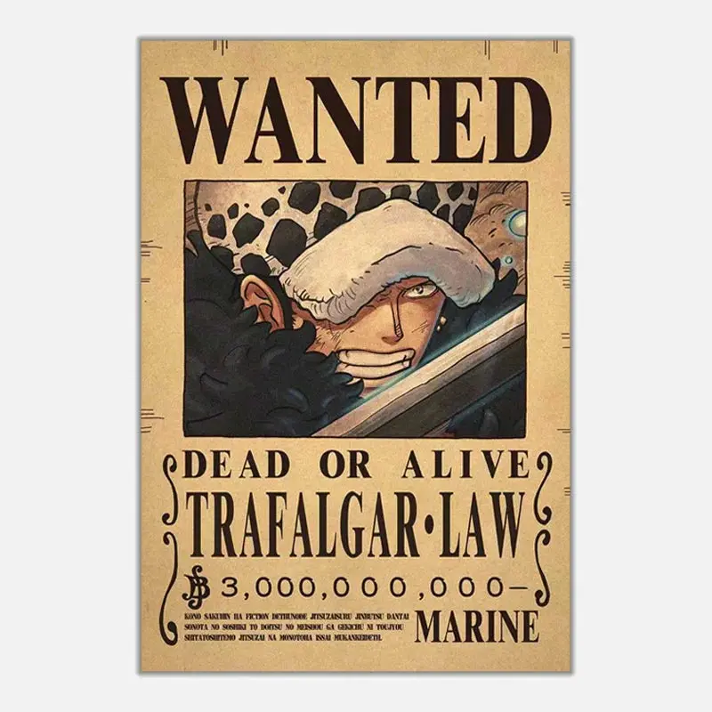 poster wanted trafalgar law 1